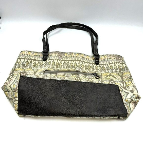 Sakroots Artist Circle Tote One World Beige Satchel Handbag Large - Picture 5 of 10